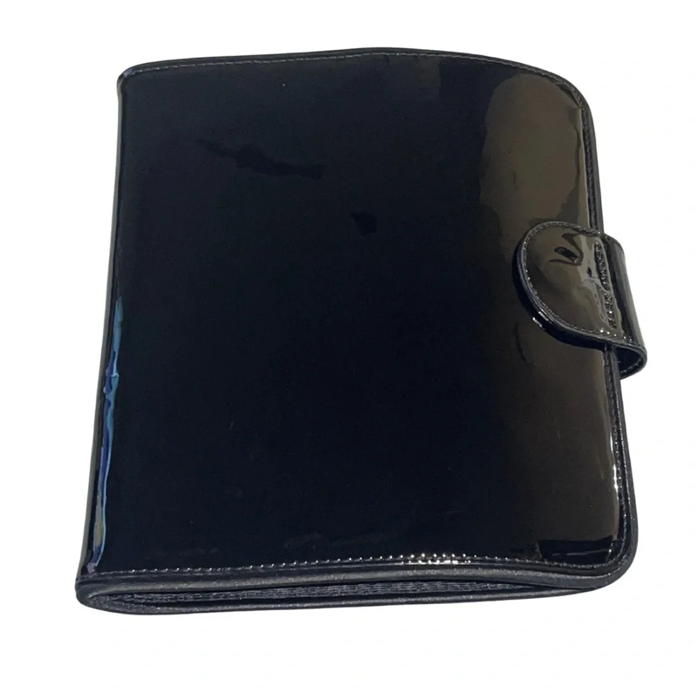 MARC JACOBS Black Patent Leather Pouch Case Makeup Cosmetics Bag
